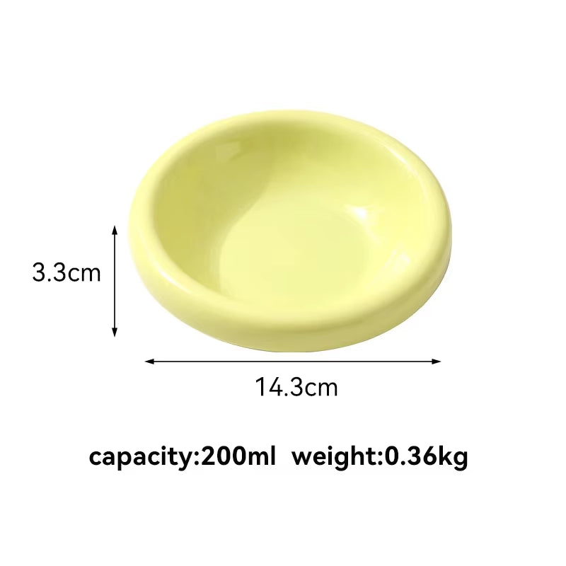 Cat Ceramic Bowl Small Dogs Food Water Dining Bowl Non Slip Macaron Colored Bowl
