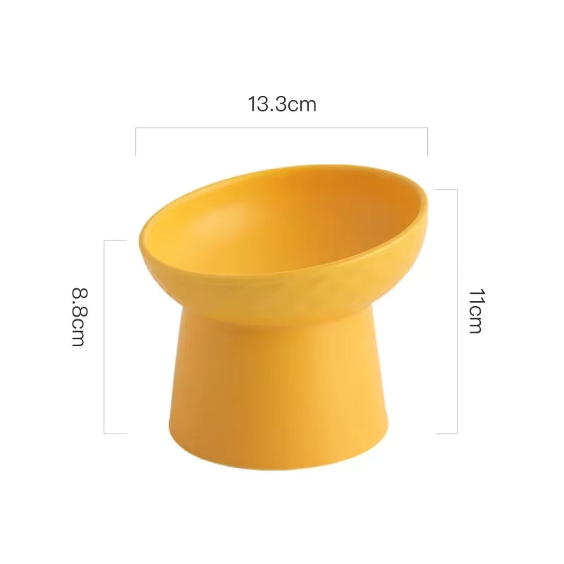 Cat Nordic Style Food Water Bowl Pet Animal Ceramic Eating Dishes High Foot Raised Puppy Cats Matte Bowls Elevated Dog Bowls