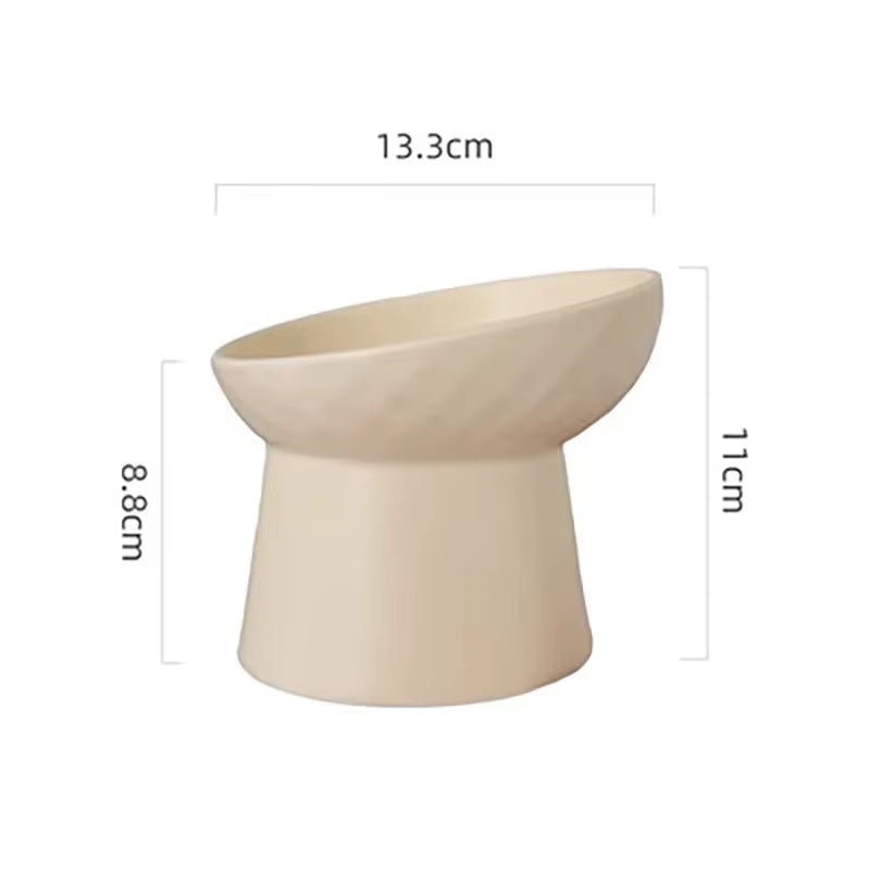 Cat Nordic Style Food Water Bowl Pet Animal Ceramic Eating Dishes High Foot Raised Puppy Cats Matte Bowls Elevated Dog Bowls