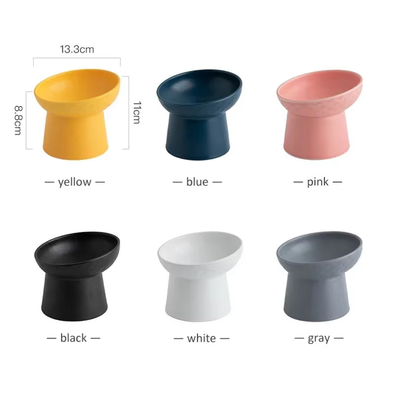 Cat Nordic Style Food Water Bowl Pet Animal Ceramic Eating Dishes High Foot Raised Puppy Cats Matte Bowls Elevated Dog Bowls
