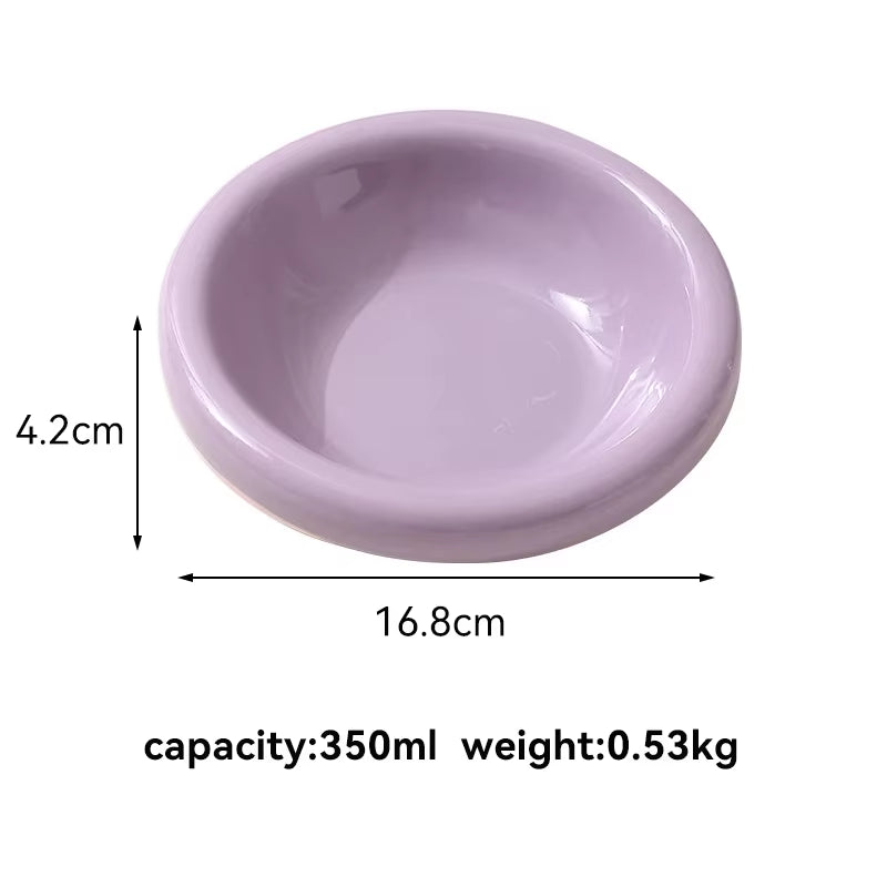 Cat Ceramic Bowl Small Dogs Food Water Dining Bowl Non Slip Macaron Colored Bowl