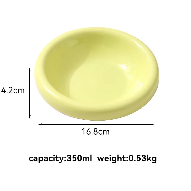 Cat Ceramic Bowl Small Dogs Food Water Dining Bowl Non Slip Macaron Colored Bowl