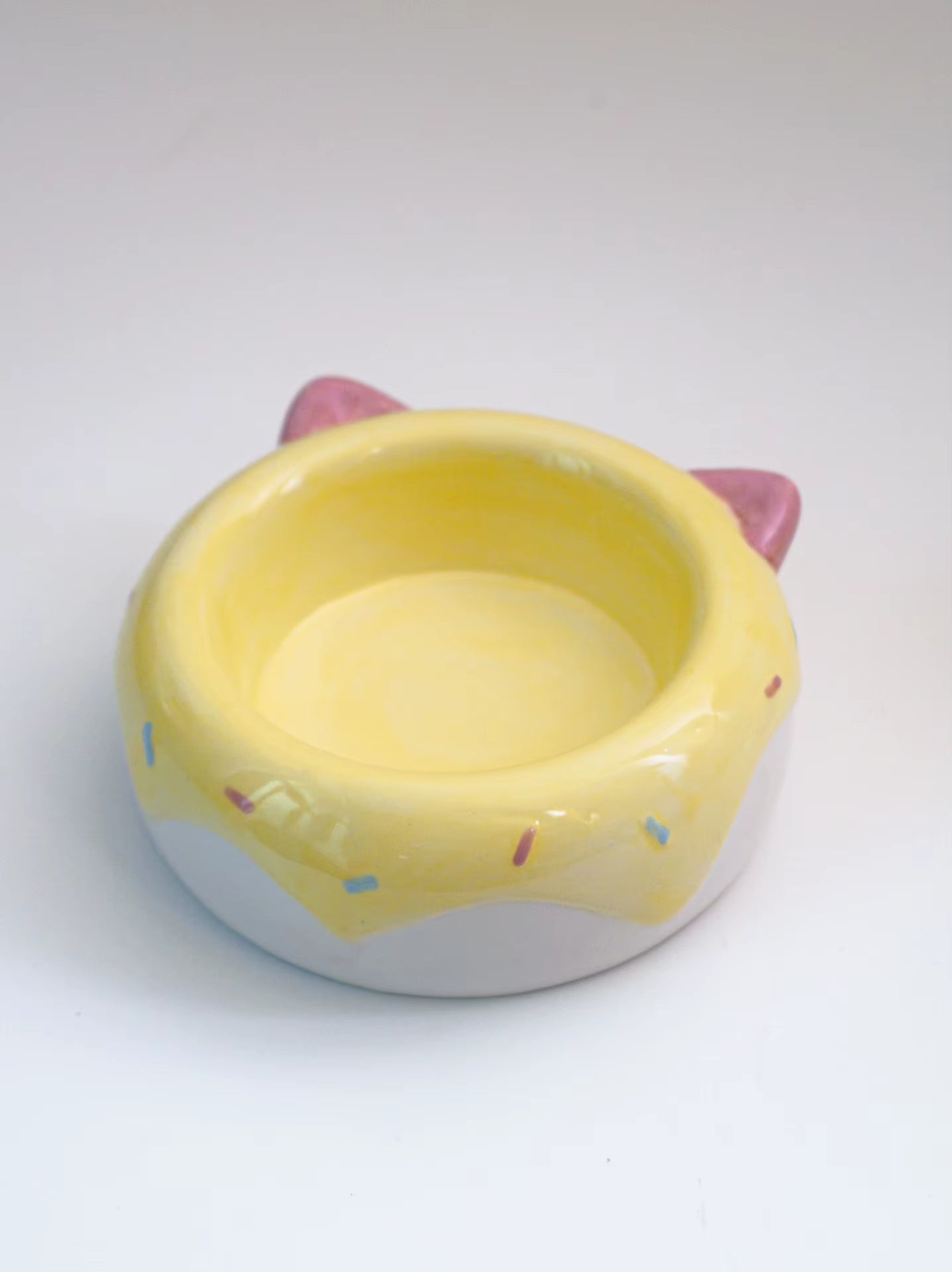 Cat Ceramic Bowl Small Dogs Tilted Elevated Food Water Bowls Drinking Eating Cute Pet Supplies