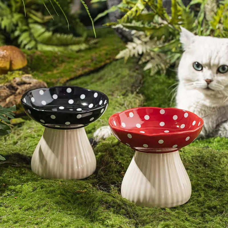 Cat Elevated Ceramic Bowl Cute Pet Food Water Feeders Raised Small Dogs Drinking Eating Accessories