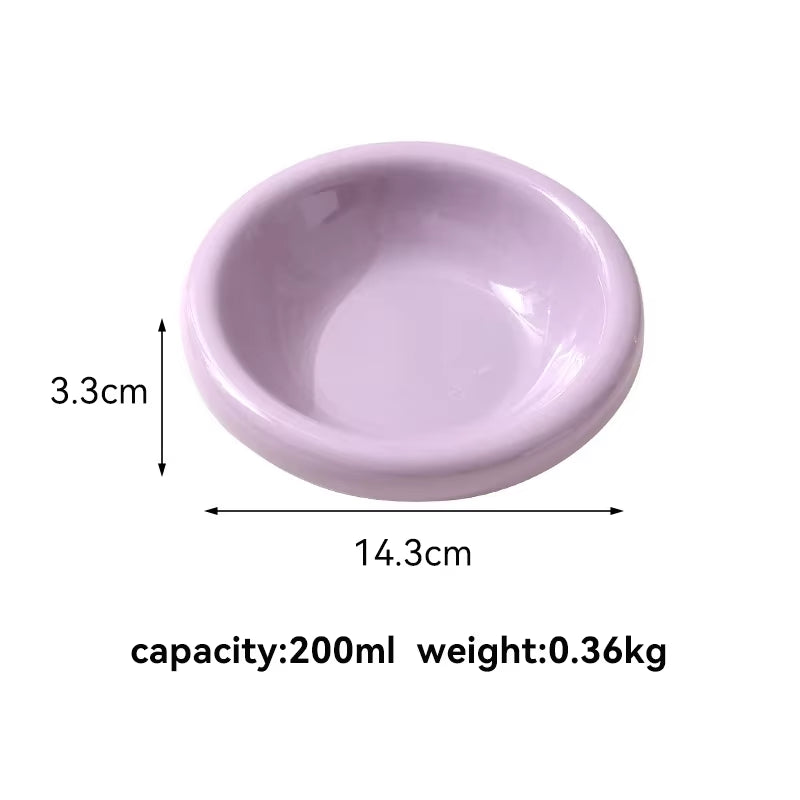 Cat Ceramic Bowl Small Dogs Food Water Dining Bowl Non Slip Macaron Colored Bowl