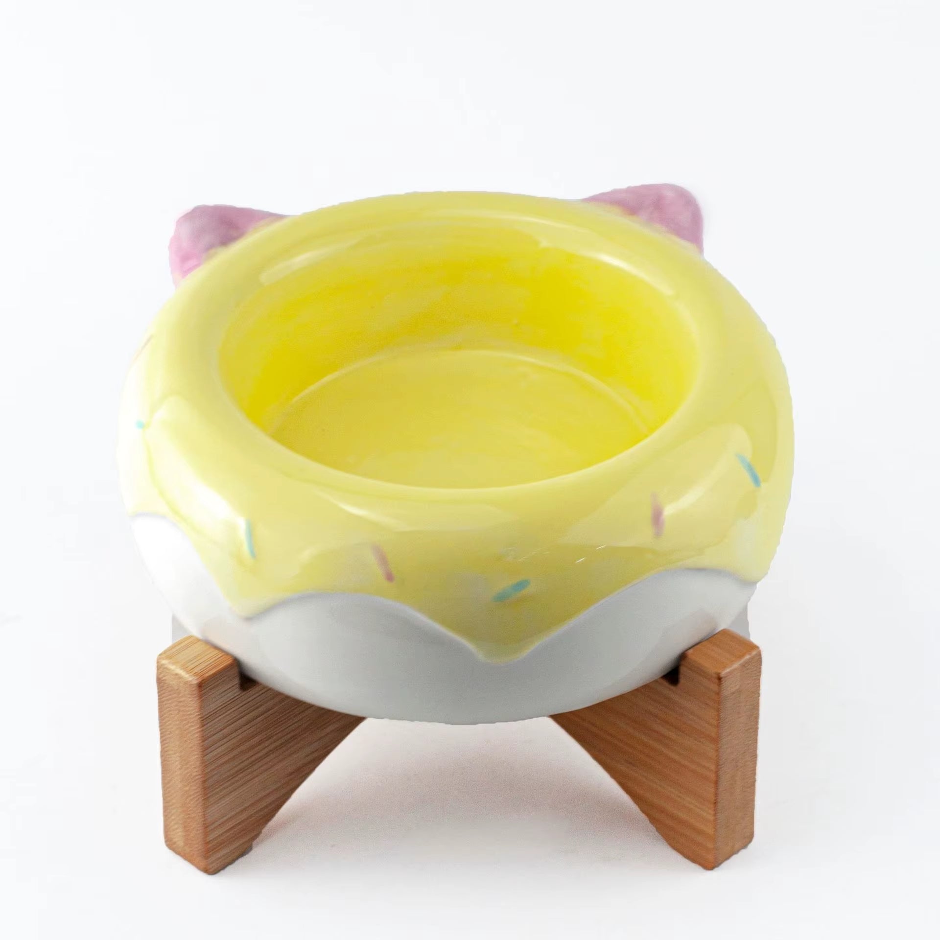 Cat Ceramic Bowl Small Dogs Tilted Elevated Food Water Bowls Drinking Eating Cute Pet Supplies