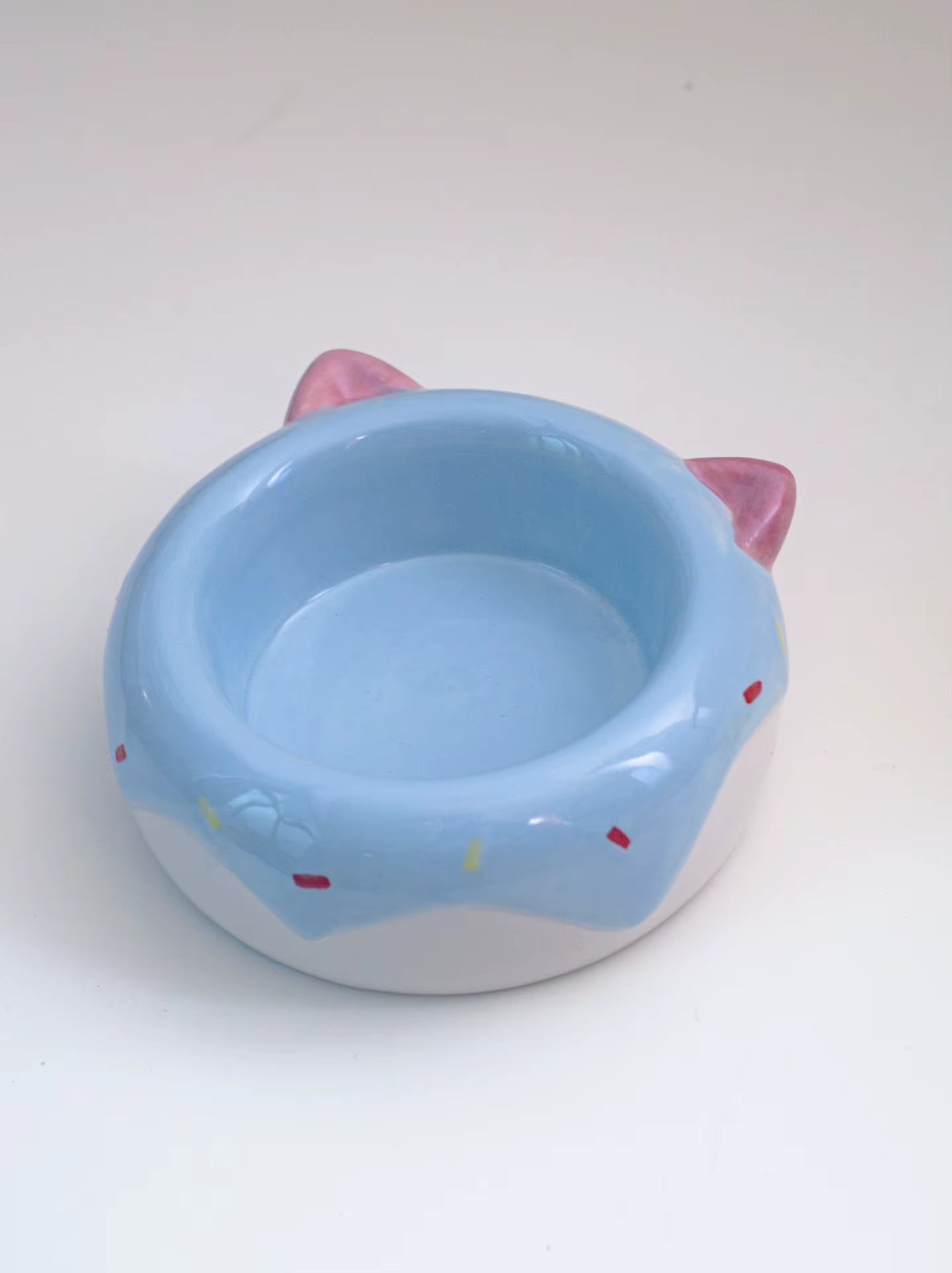 Cat Ceramic Bowl Small Dogs Tilted Elevated Food Water Bowls Drinking Eating Cute Pet Supplies