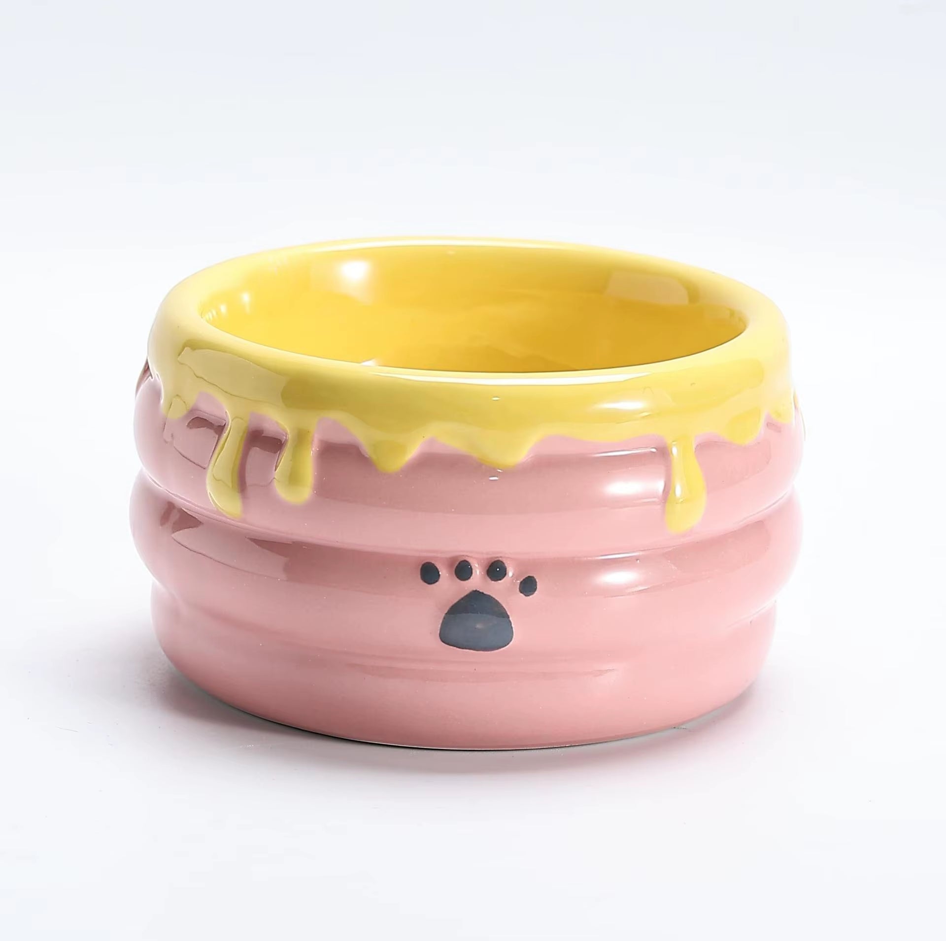 Cat Ceramic Bowl Small Dogs Tilted Elevated Food Water Bowls Drinking Eating Cute Pet Supplies