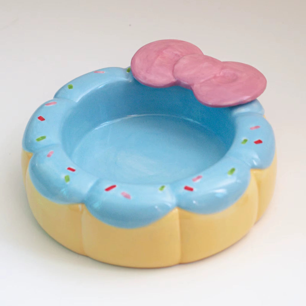 Cat Ceramic Bowl Small Dogs Tilted Elevated Food Water Bowls Drinking Eating Cute Pet Supplies