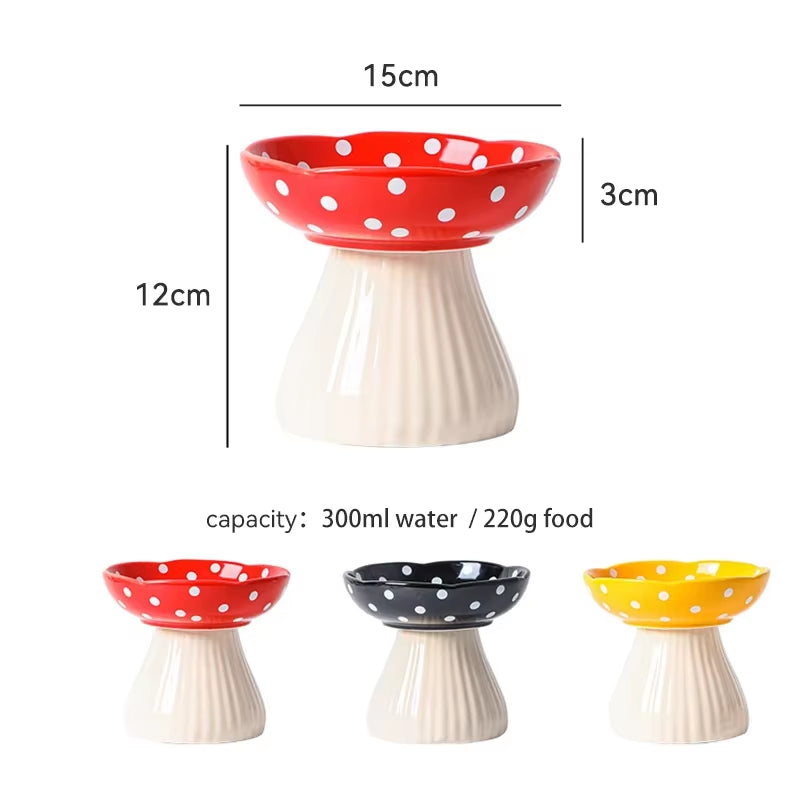 Cat Elevated Ceramic Bowl Cute Pet Food Water Feeders Raised Small Dogs Drinking Eating Accessories